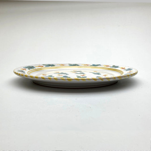 Personalised Handmade Ceramic Breakfast Plate - Fuchsia in Yellow