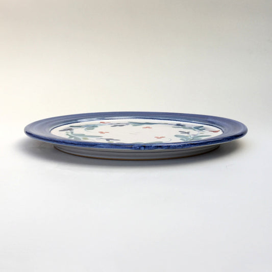Personalised Handmade Ceramic Breakfast Plate - Mistletoe in Blue & Teal