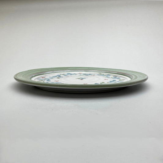 Personalised Handmade Ceramic Breakfast Plate - Mistletoe in Lime & Teal