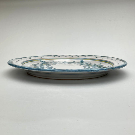 Personalised Handmade Ceramic Dinner Plate - Cornflower in Teal & Yellow