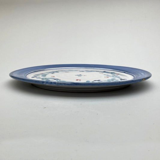 Personalised Handmade Ceramic Dinner Plate - Mistletoe in Blue & Teal