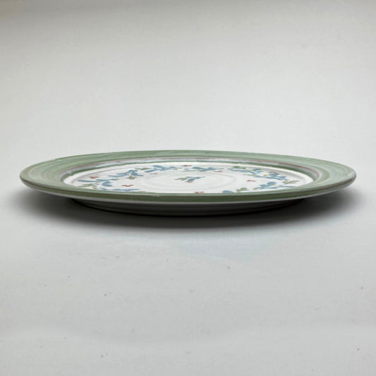 Personalised Handmade Ceramic Dinner Plate - Mistletoe in Lime & Teal