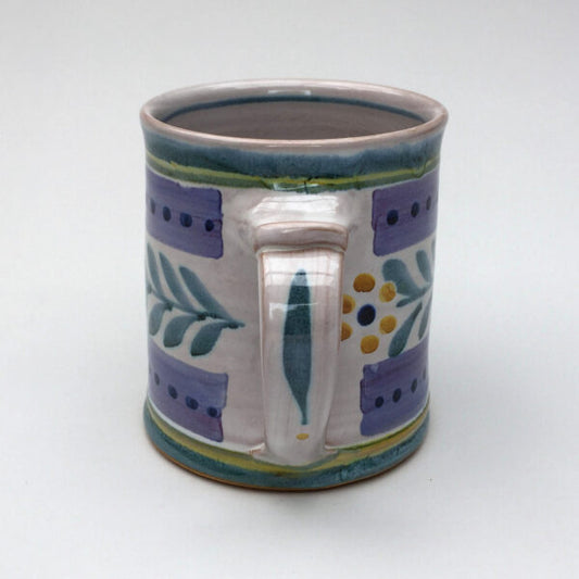 Personalised Handmade Ceramic Regular Mug - Danish in Teal & Purple