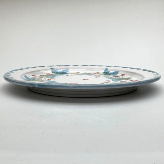 Personalised Handmade Ceramic Platter - Strawberry in Blue & Green