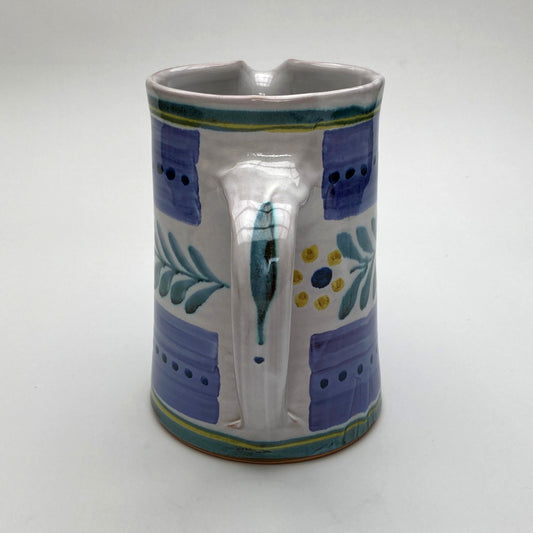 Personalised Handmade Ceramic Straight Water Jug - Danish in Teal & Purple