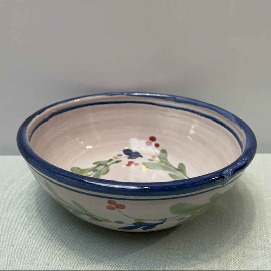 Handmade Ceramic Cereal Bowl – Mistletoe in Blue & Lime