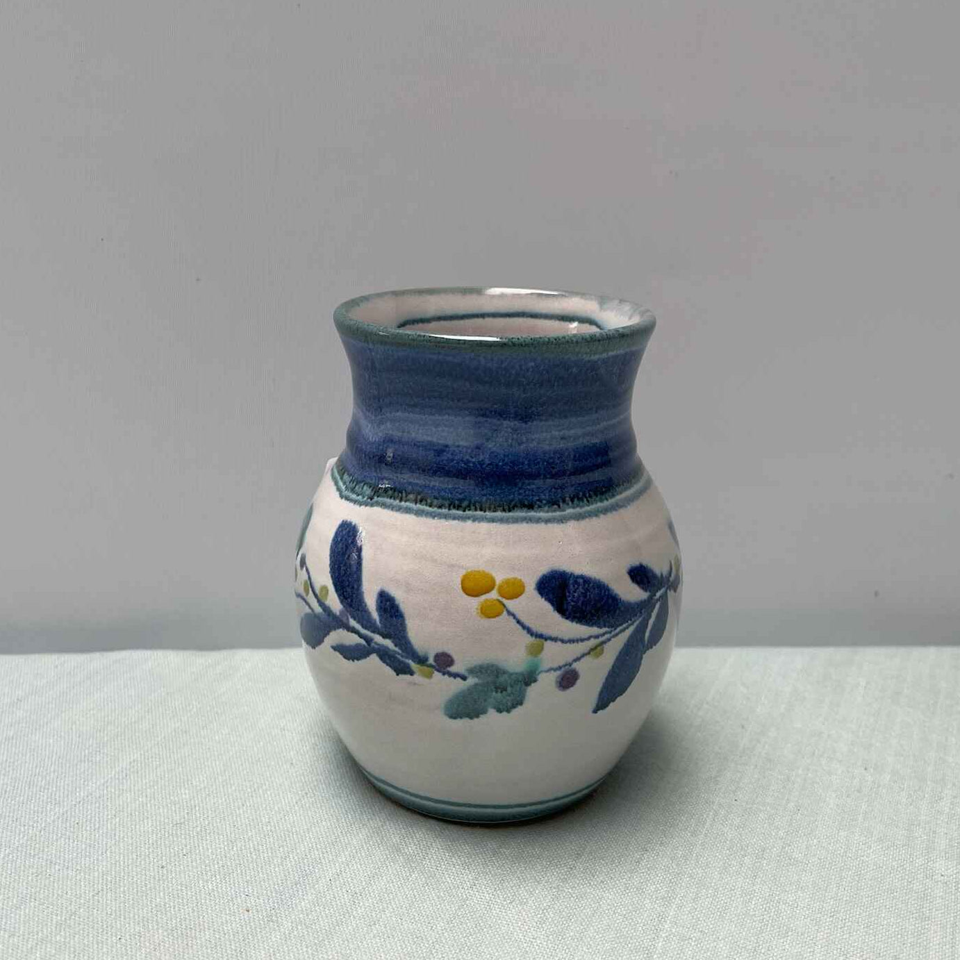 Handmade Ceramic Vase – Mistletoe in Teal & Blue