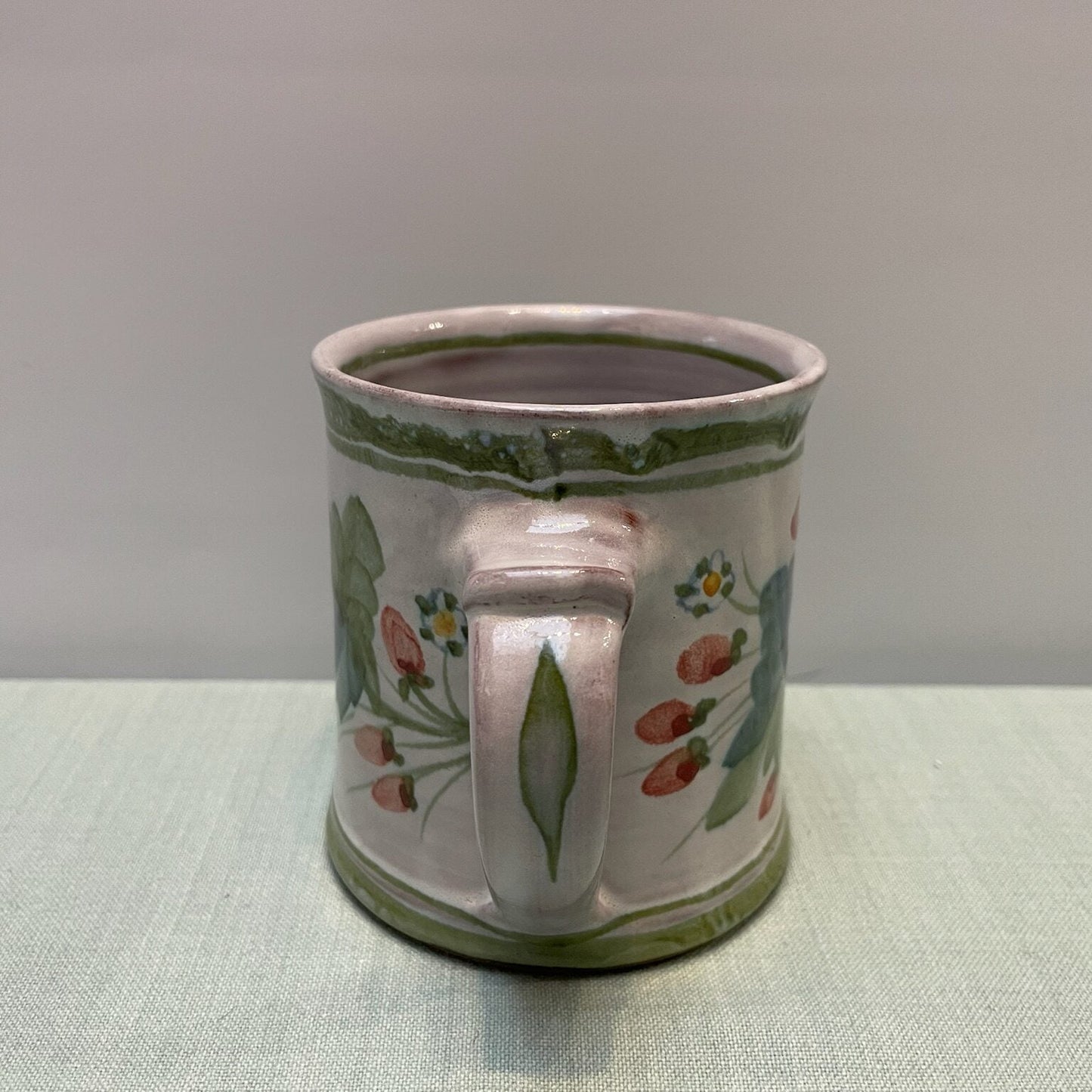 Handmade Ceramic Regular Mug – Strawberry in Lime