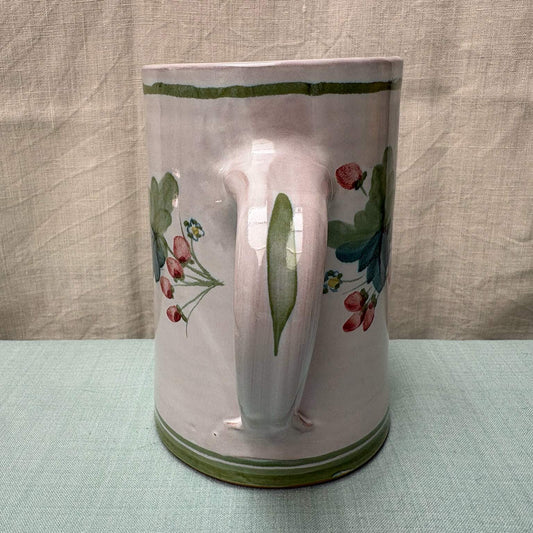 Handmade Ceramic Straight Water Jug - Strawberry in Lime