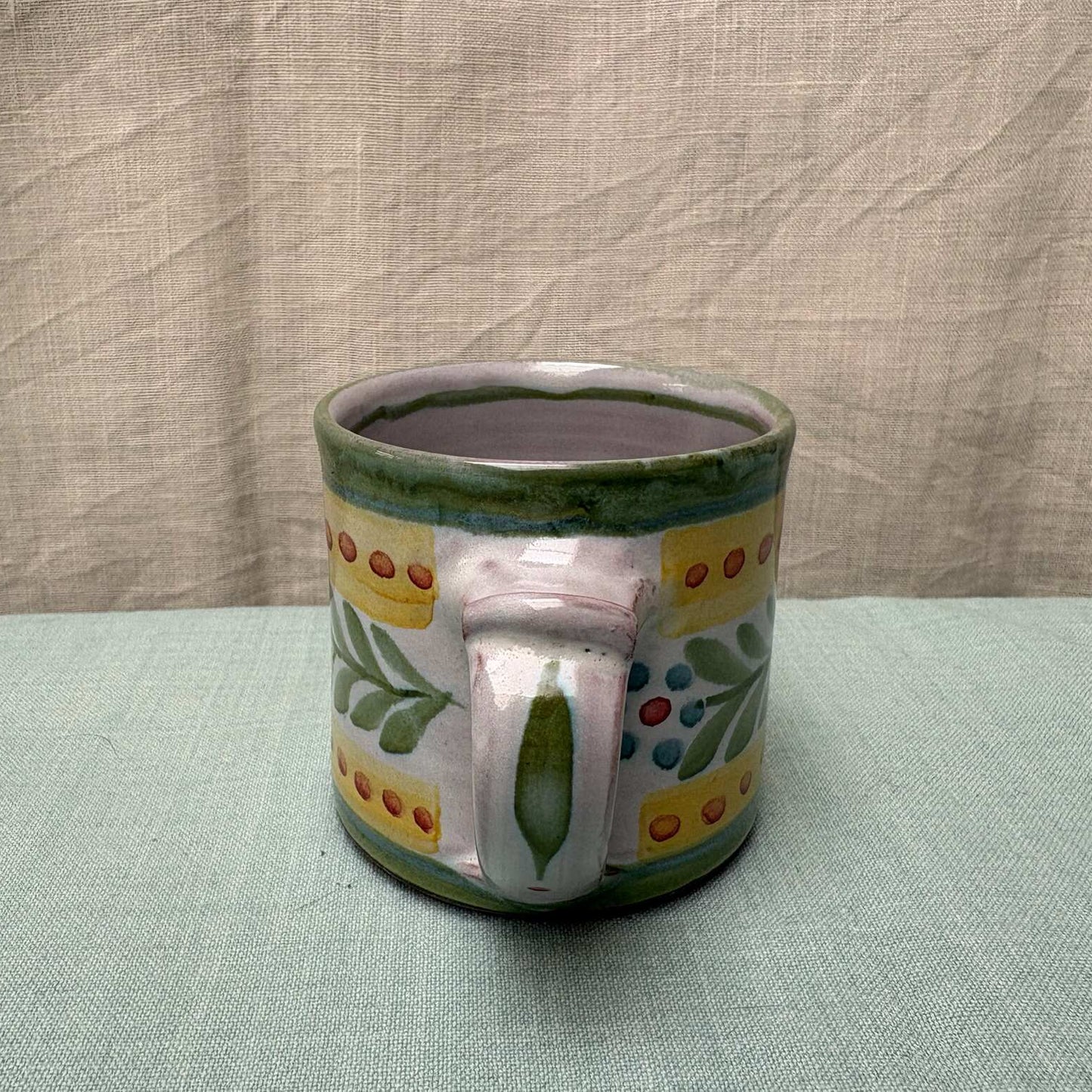 Small Handmade Ceramic Mug - Danish in Lime