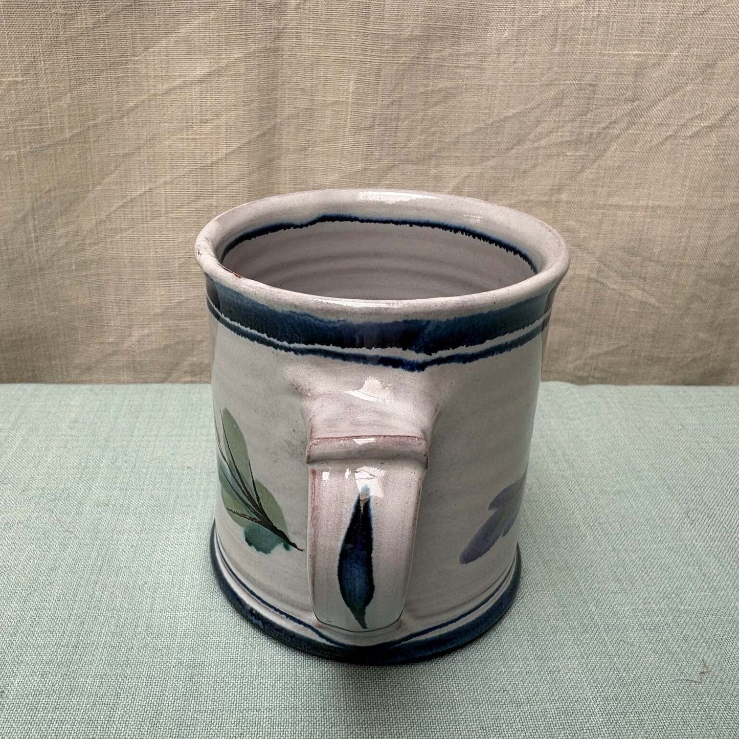 Regular Handmade Ceramic Mug - Fuchsia in Blue Purple