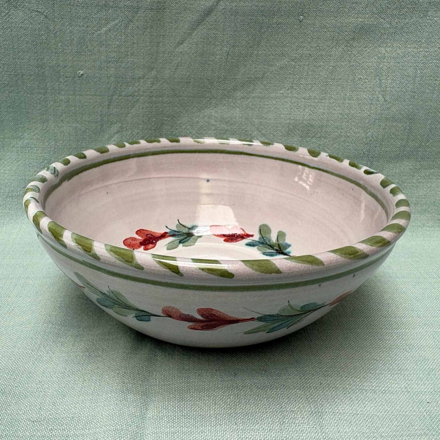 Handmade Ceramic Cereal Bowl - Fuchsia Lime