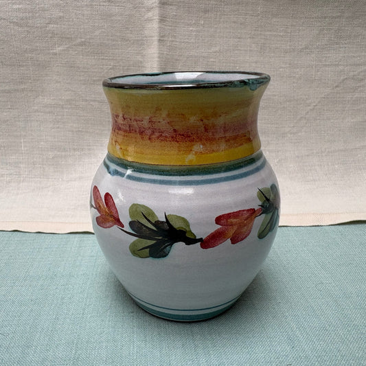Handmade Ceramic Vase - Fuchsia in Teal & Coral