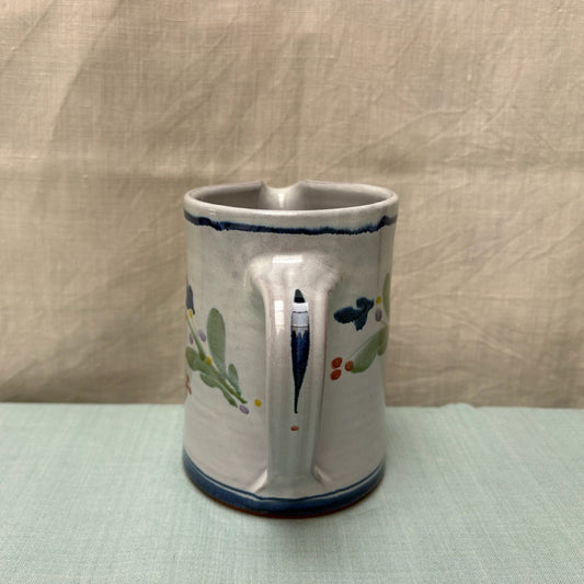 Handmade Ceramic Straight Milk Jug - Mistletoe in Blue Lime