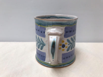 Personalised Handmade Ceramic Large Mug - Danish in  Teal & Purple