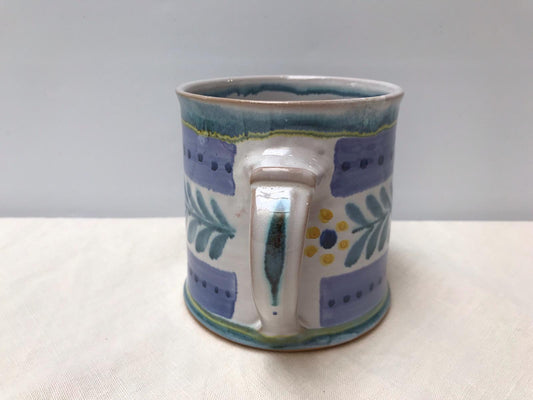 Personalised Handmade Ceramic Large Mug - Danish in  Teal & Purple