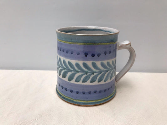 Personalised Handmade Ceramic Large Mug - Danish in  Teal & Purple