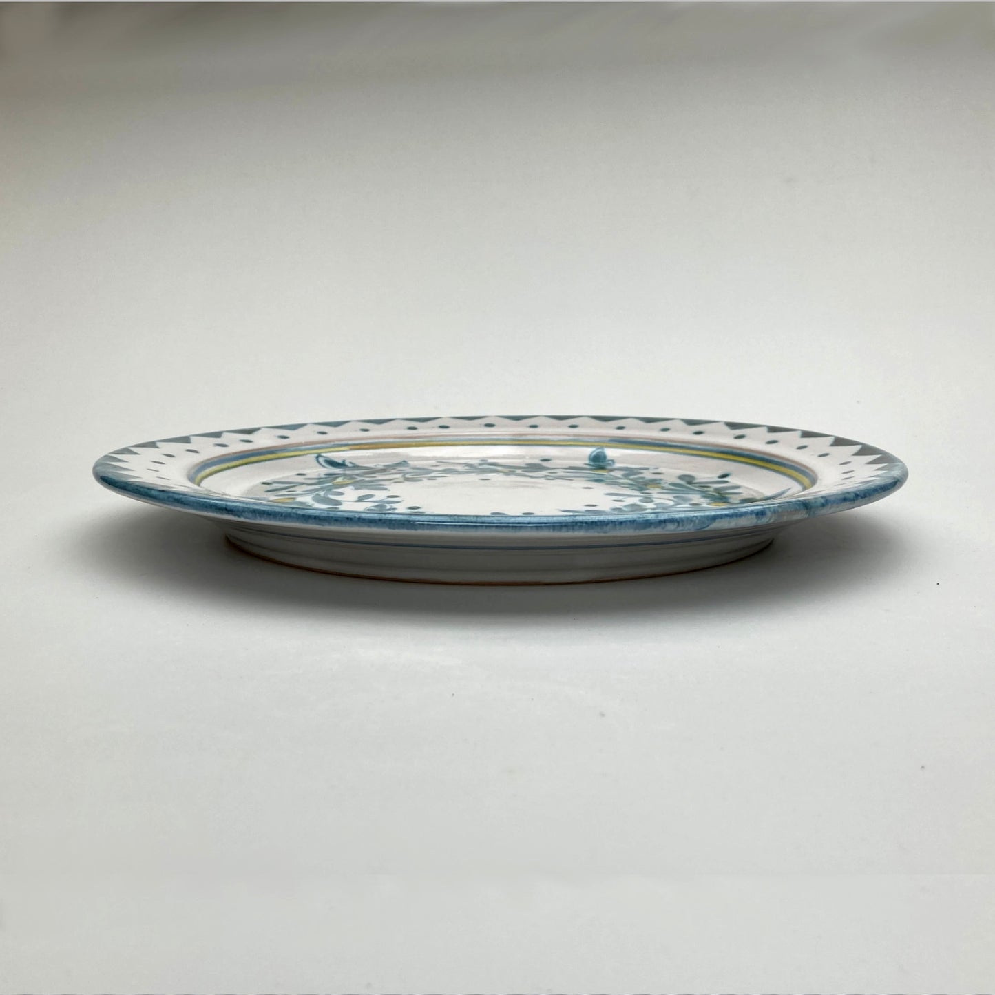 Personalised Handmade Ceramic Breakfast Plate - Cornflower in Teal & Yellow