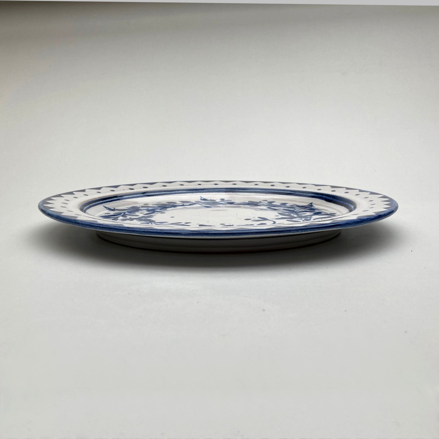Personalised Handmade Ceramic Breakfast Plate - Cornflower in Blue