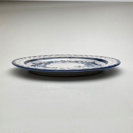 Personalised Handmade Ceramic Breakfast Plate - Cornflower in Blue