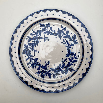 Personalised Handmade Ceramic Breakfast Plate - Cornflower in Blue