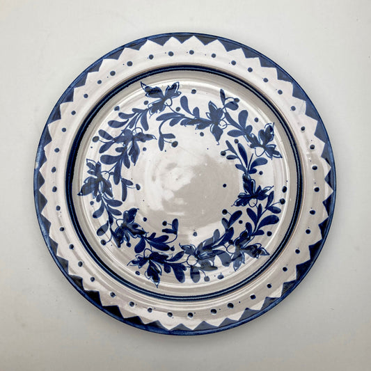 Personalised Handmade Ceramic Breakfast Plate - Cornflower in Blue