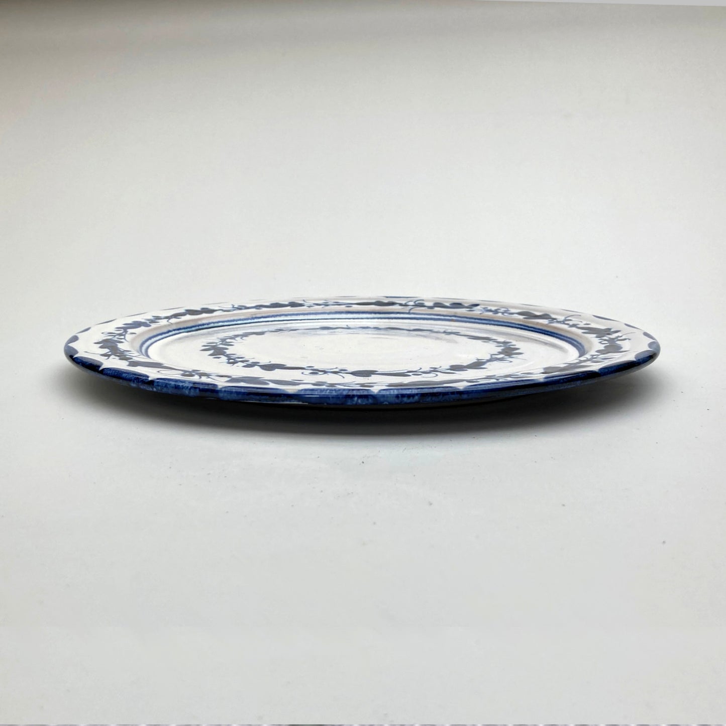 Personalised Handmade Ceramic Breakfast Plate - Italian in Blue