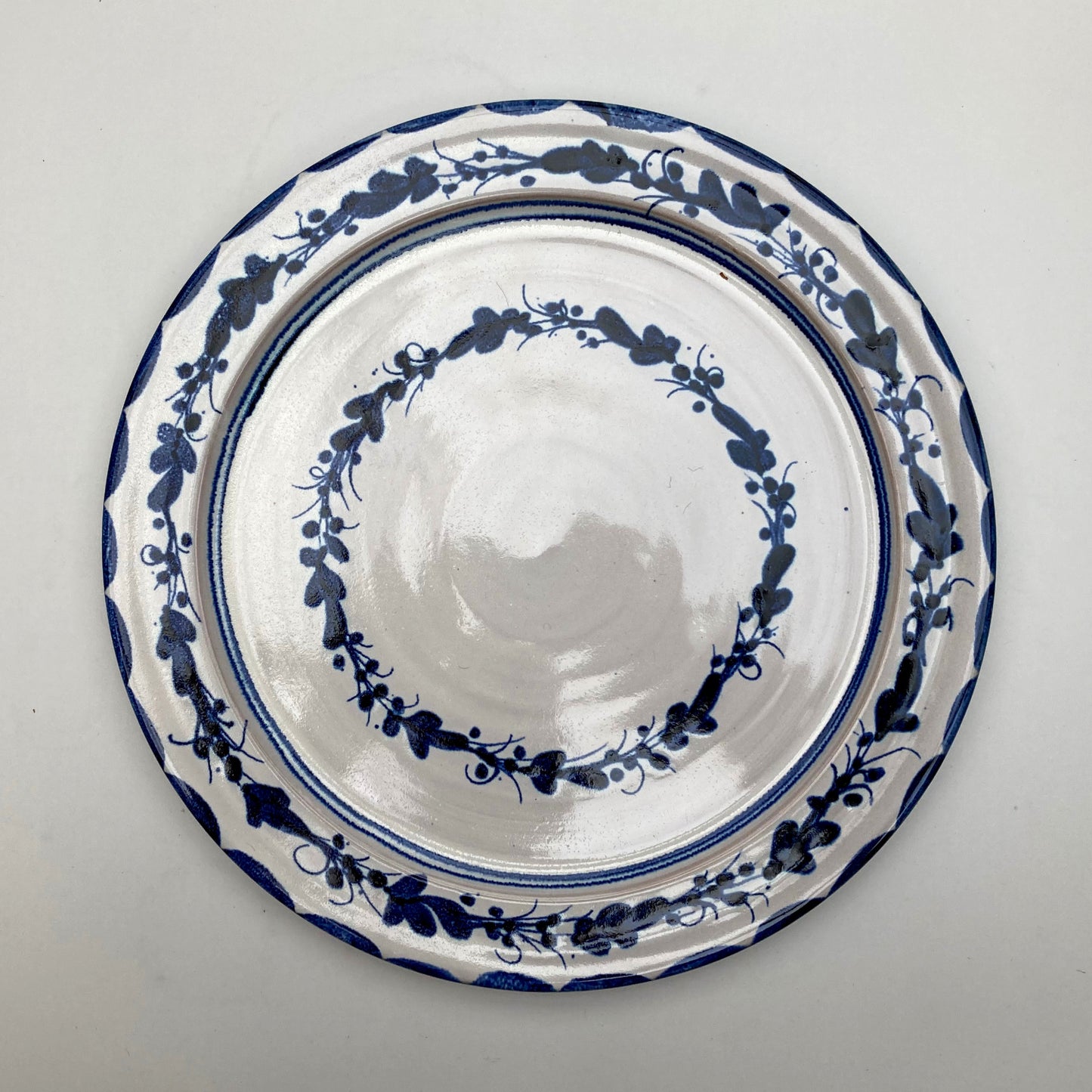 Personalised Handmade Ceramic Breakfast Plate - Italian in Blue