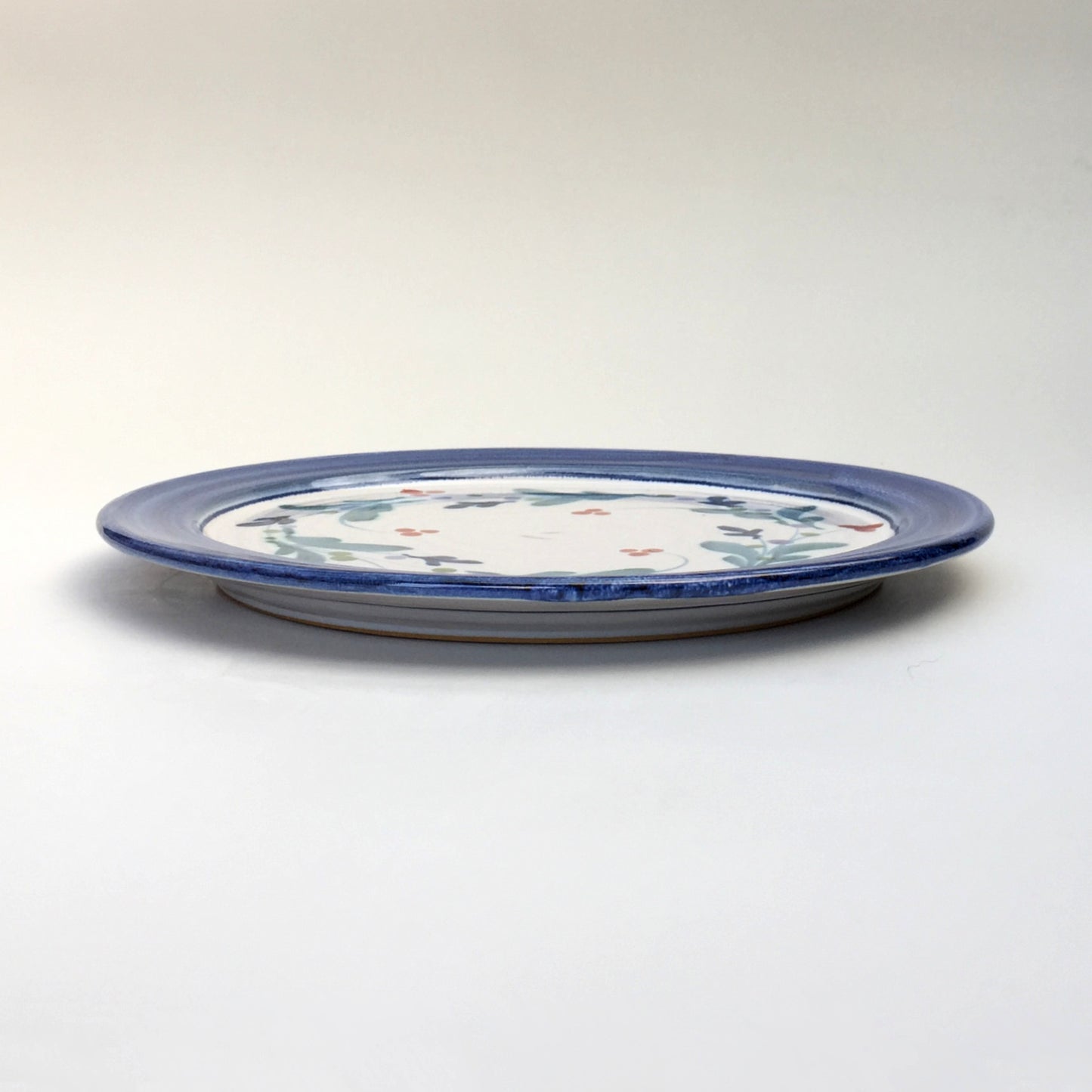 Personalised Handmade Ceramic Breakfast Plate - Mistletoe in Blue & Teal