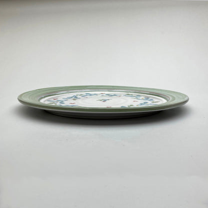 Personalised Handmade Ceramic Breakfast Plate - Mistletoe in Lime & Teal