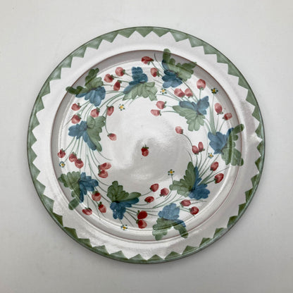 Personalised Handmade Ceramic Breakfast Plate - Strawberry in Lime