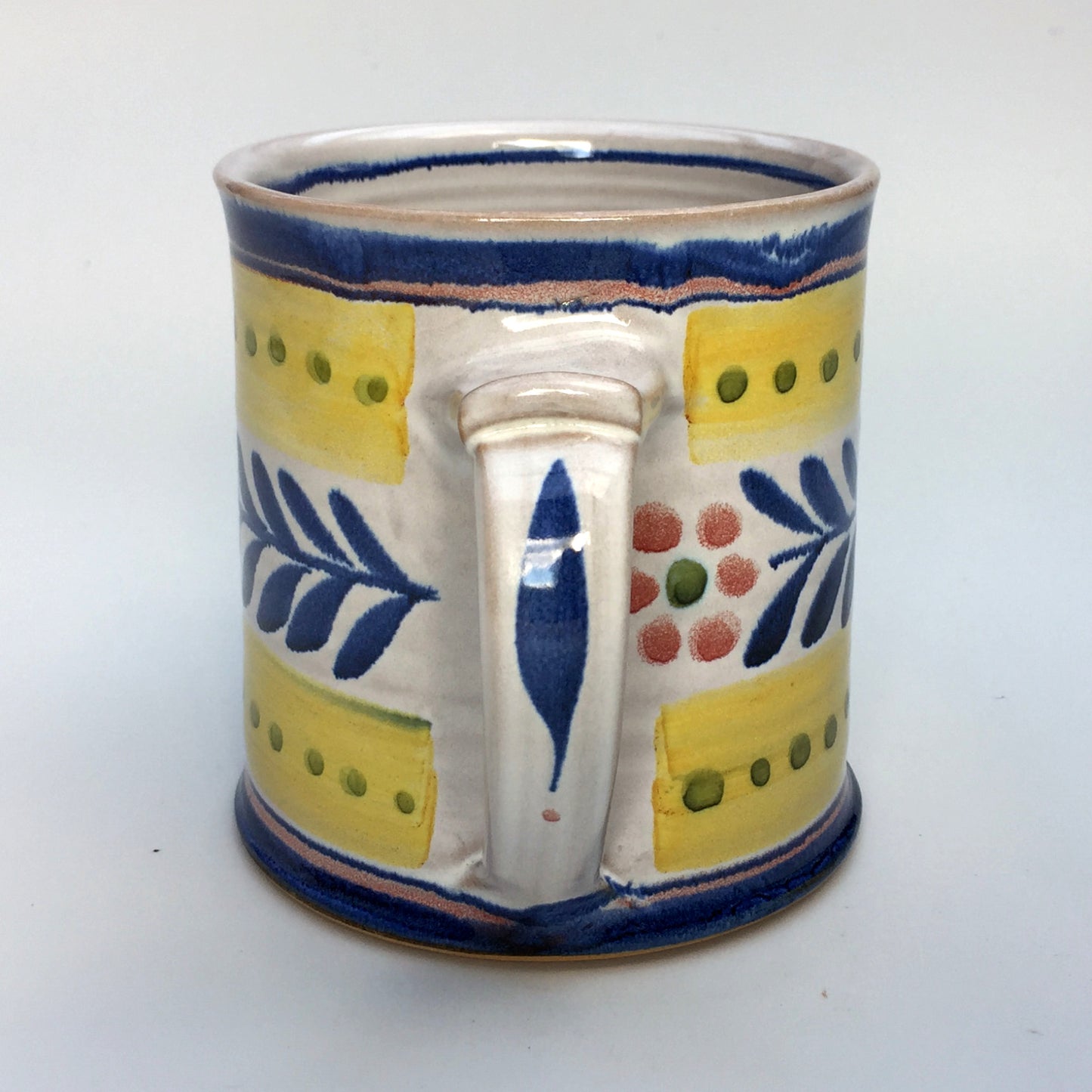 Personalised Handmade Ceramic Large Mug - Danish in Blue & Yellow