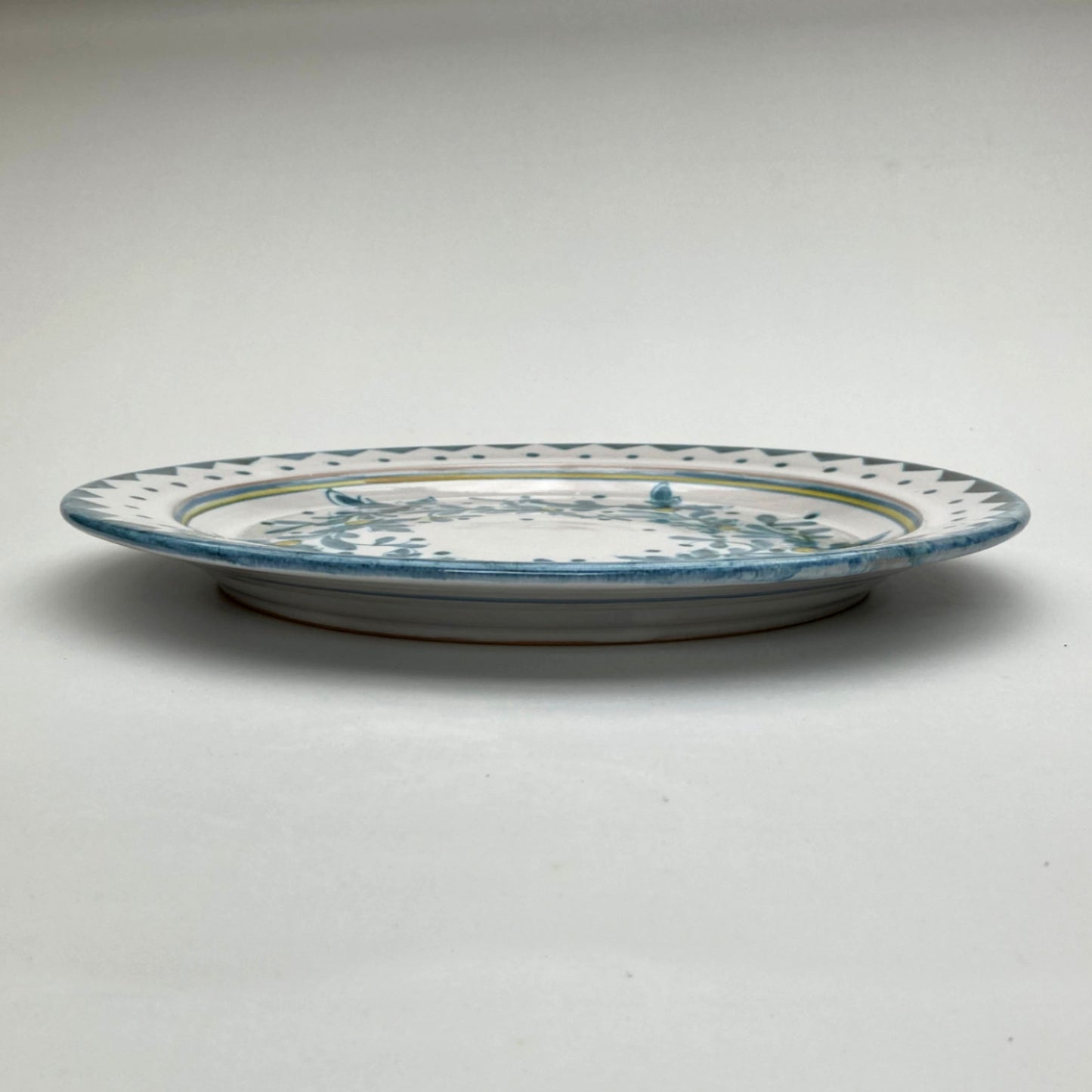 Personalised Handmade Ceramic Dinner Plate - Cornflower in Teal & Yellow