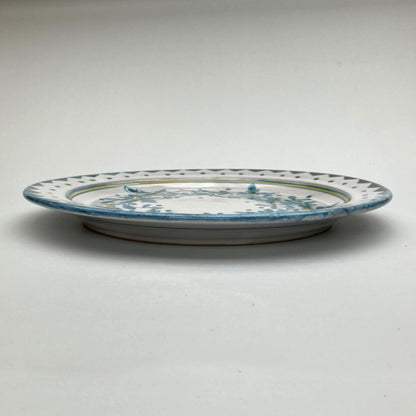 Personalised Handmade Ceramic Dinner Plate - Cornflower in Teal & Yellow