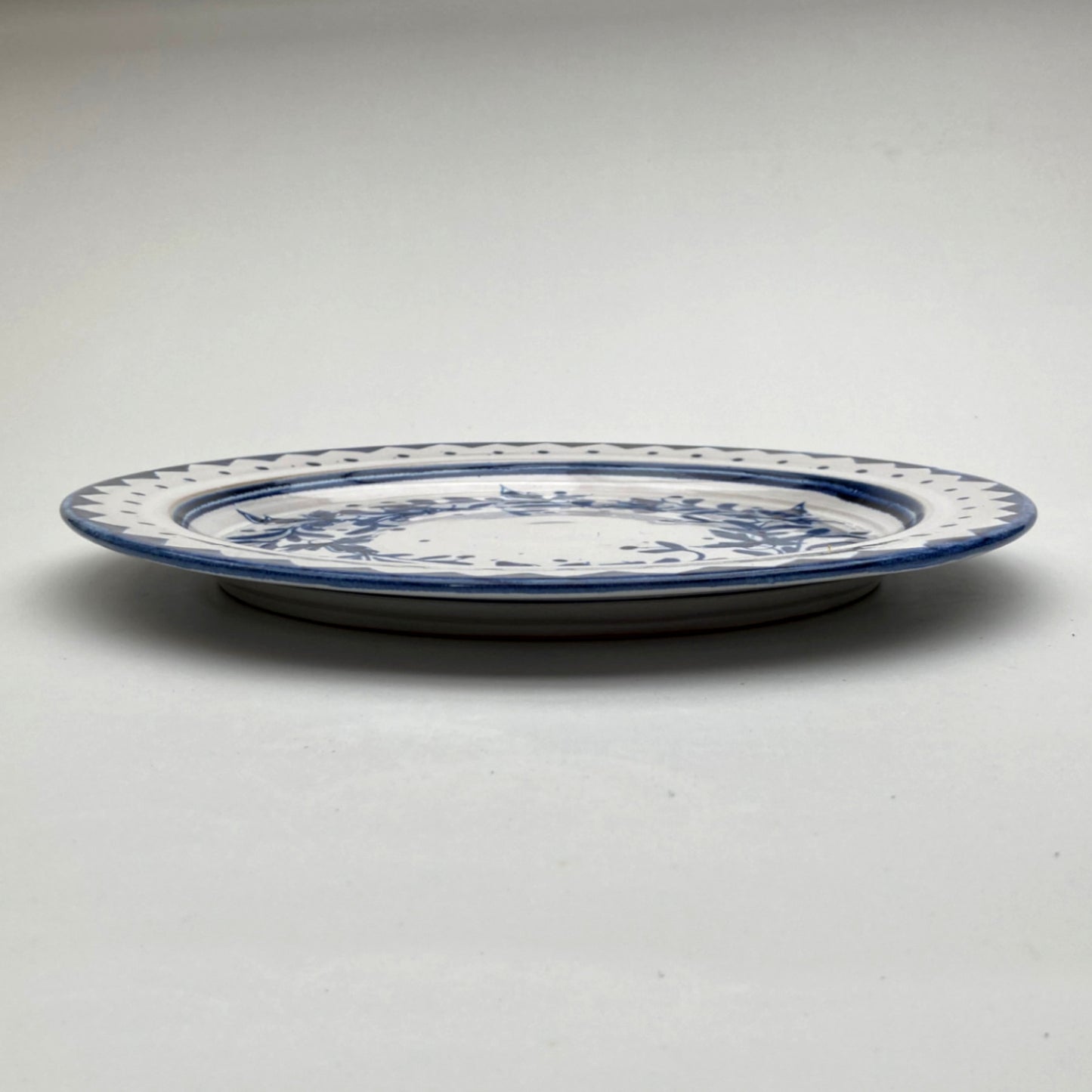 Personalised Handmade Ceramic Dinner Plate - Cornflower in Blue
