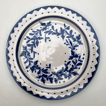 Personalised Handmade Ceramic Dinner Plate - Cornflower in Blue