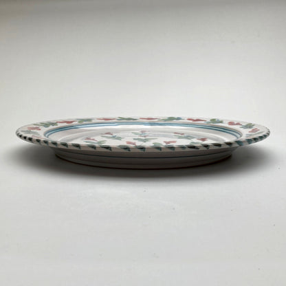 Personalised Handmade Ceramic Dinner Plate - Fuchsia in Blue & Green