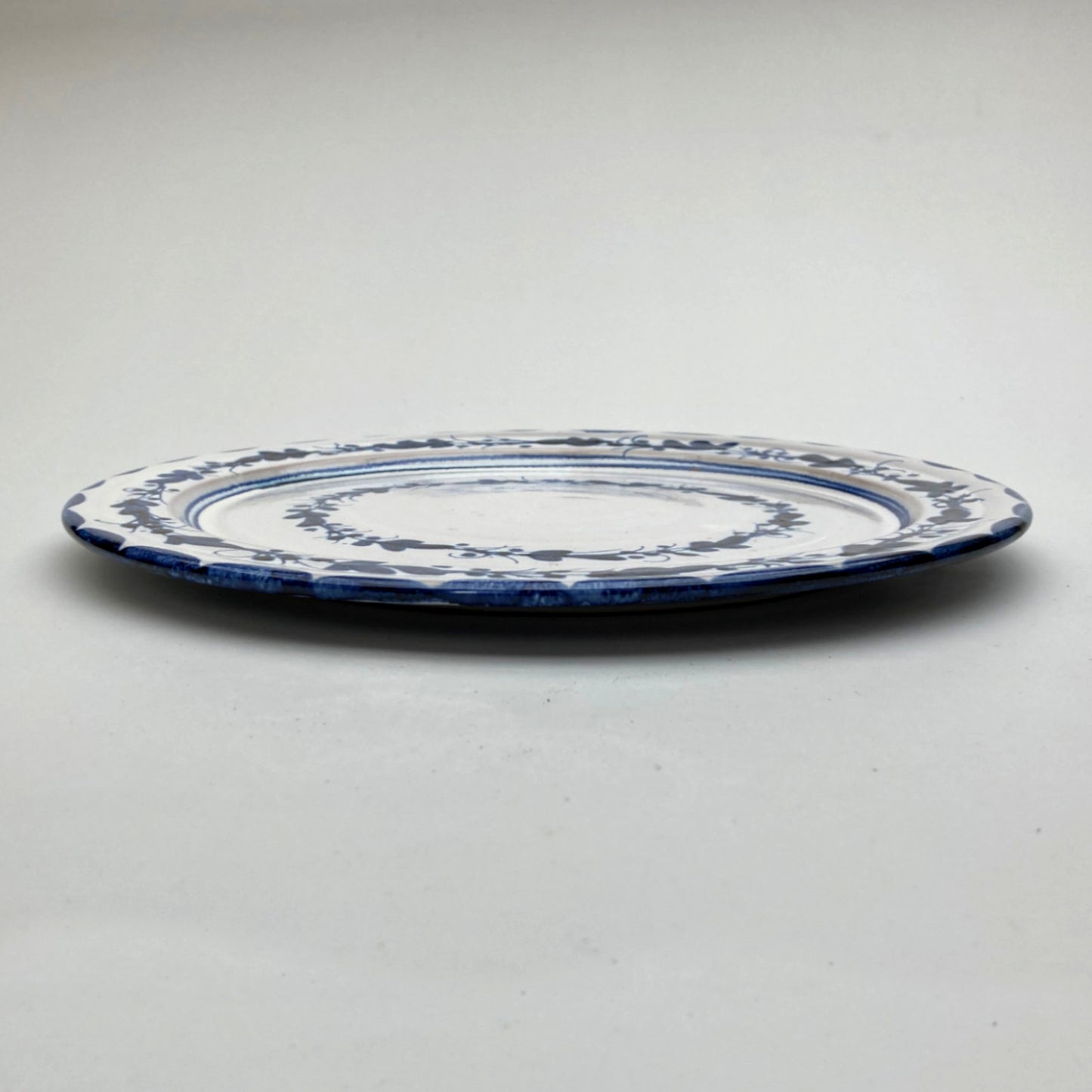 Personalised Handmade Ceramic Dinner Plate - Italian in Blue