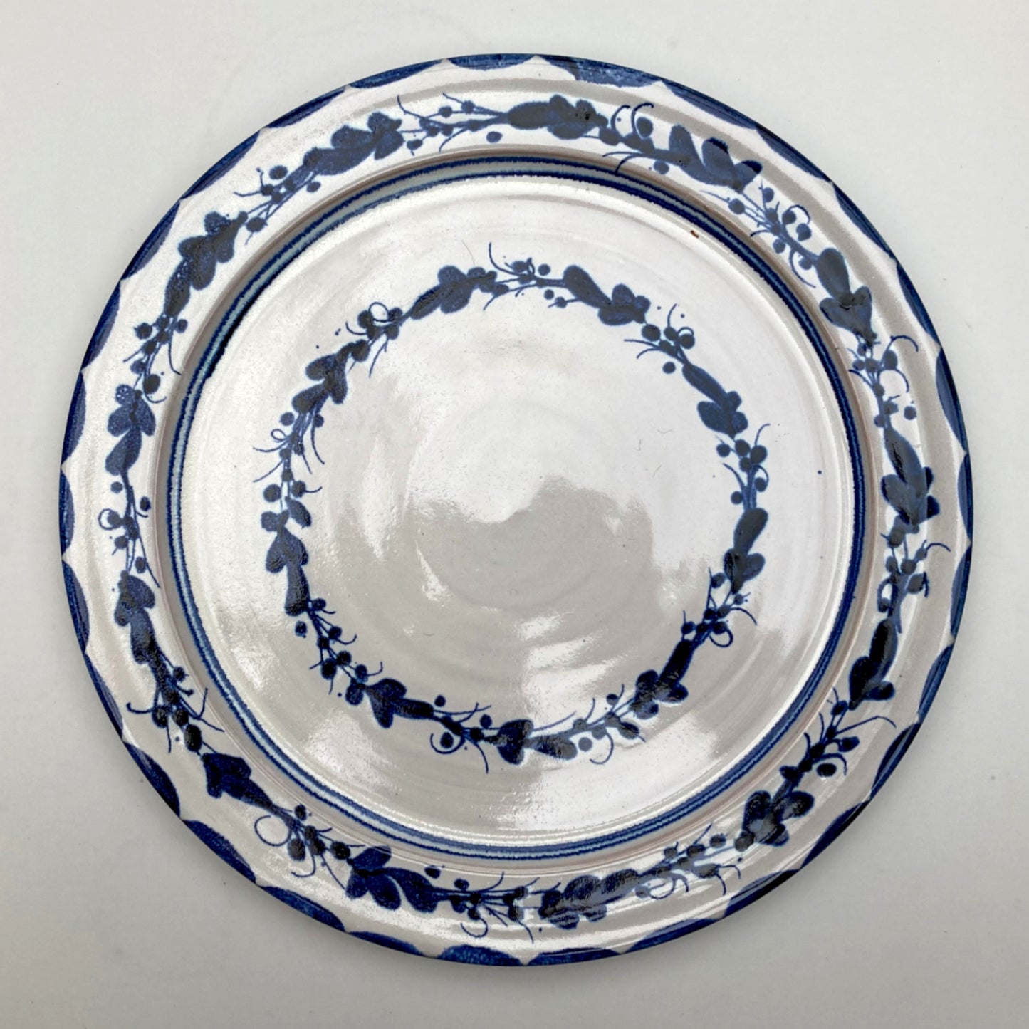 Personalised Handmade Ceramic Dinner Plate - Italian in Blue