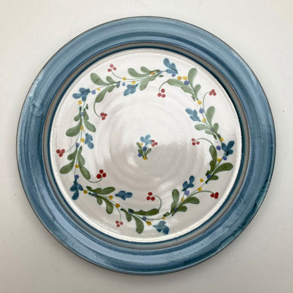 Personalised Handmade Ceramic Dinner Plate - Mistletoe in Teal & Lime