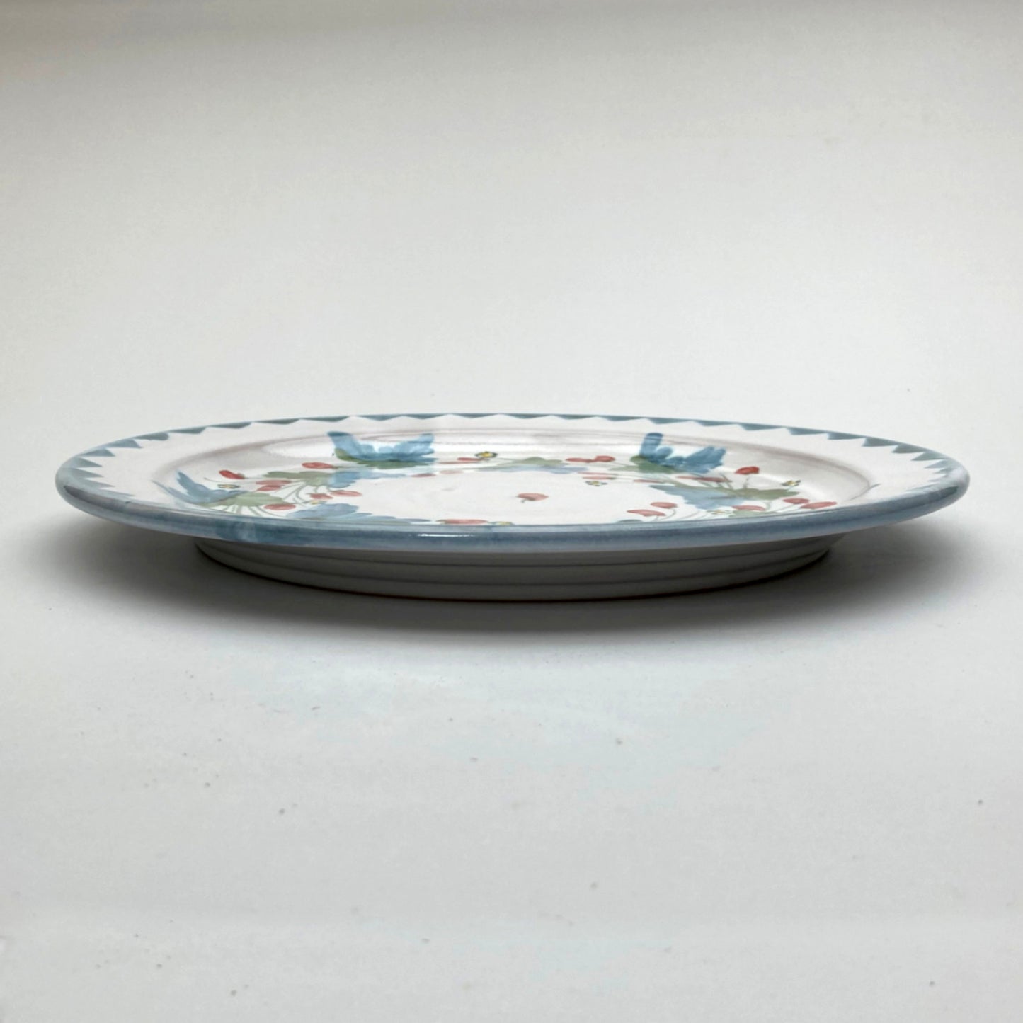 Personalised Handmade Ceramic Dinner Plate - Strawberry in Blue & Green