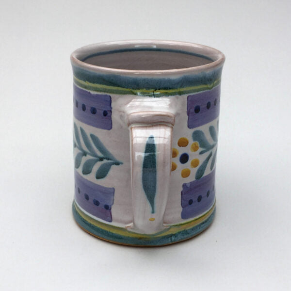Personalised Handmade Ceramic Regular Mug - Danish in Teal & Purple