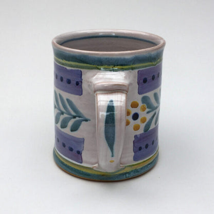 Personalised Handmade Ceramic Regular Mug - Danish in Teal & Purple