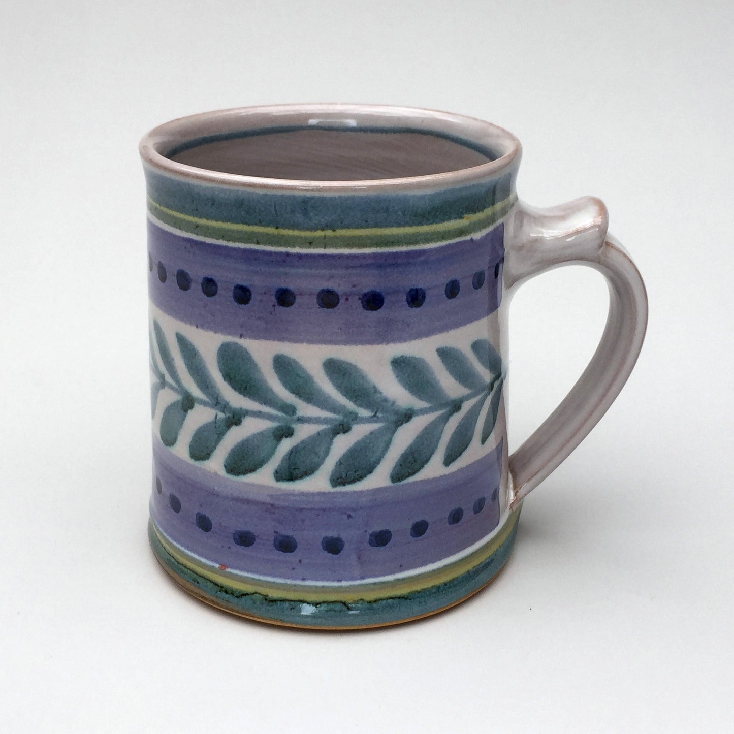 Personalised Handmade Ceramic Regular Mug - Danish in Teal & Purple