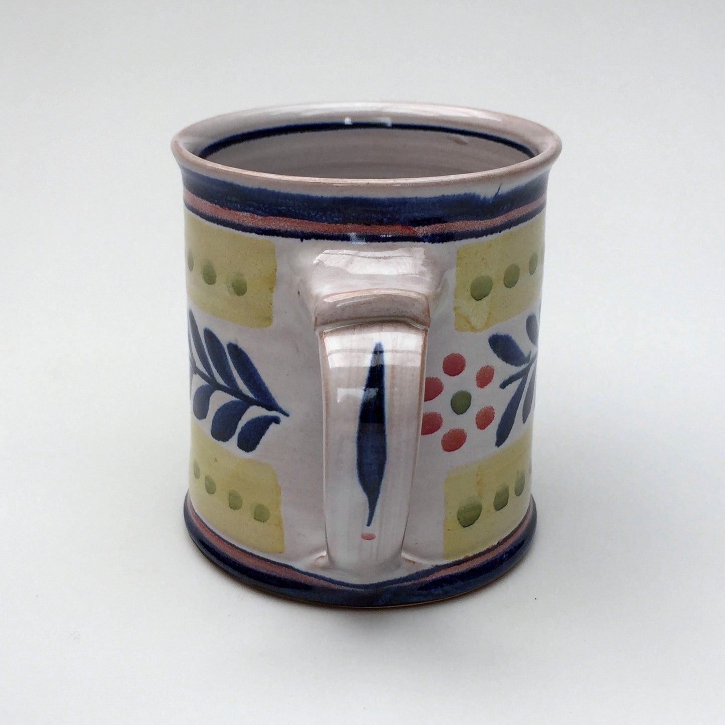 Personalised Handmade Ceramic Regular Mug - Danish in Blue & Yellow