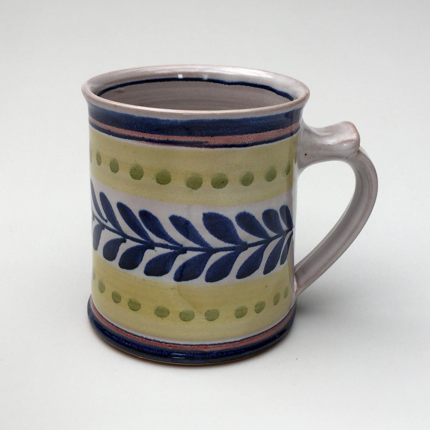 Personalised Handmade Ceramic Regular Mug - Danish in Blue & Yellow