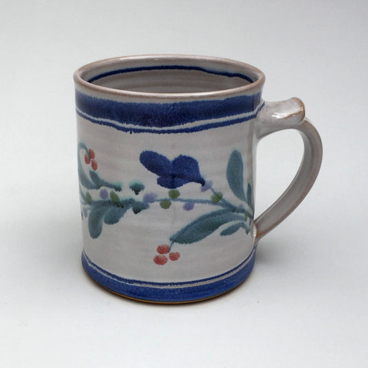 Personalised Handmade Ceramic Regular Mug - Mistletoe in Blue & Teal