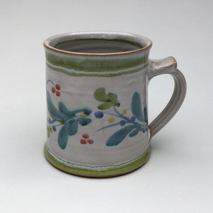 Personalised Handmade Ceramic Regular Mug - Mistletoe in Lime & Teal