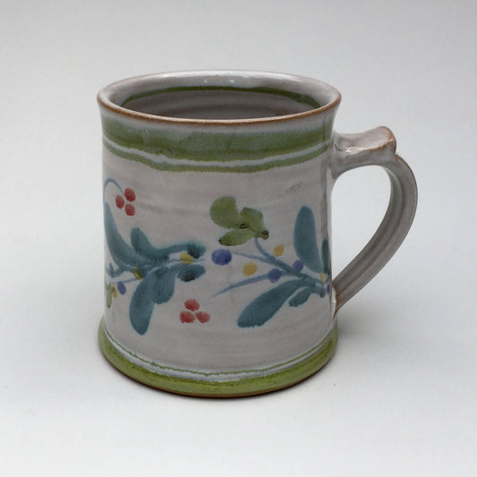 Personalised Handmade Ceramic Regular Mug - Mistletoe in Lime & Teal
