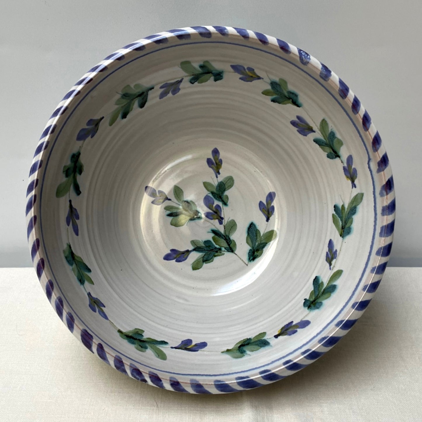 Personalised Handmade Ceramic Salad Bowl - Fuchsia in Purple
